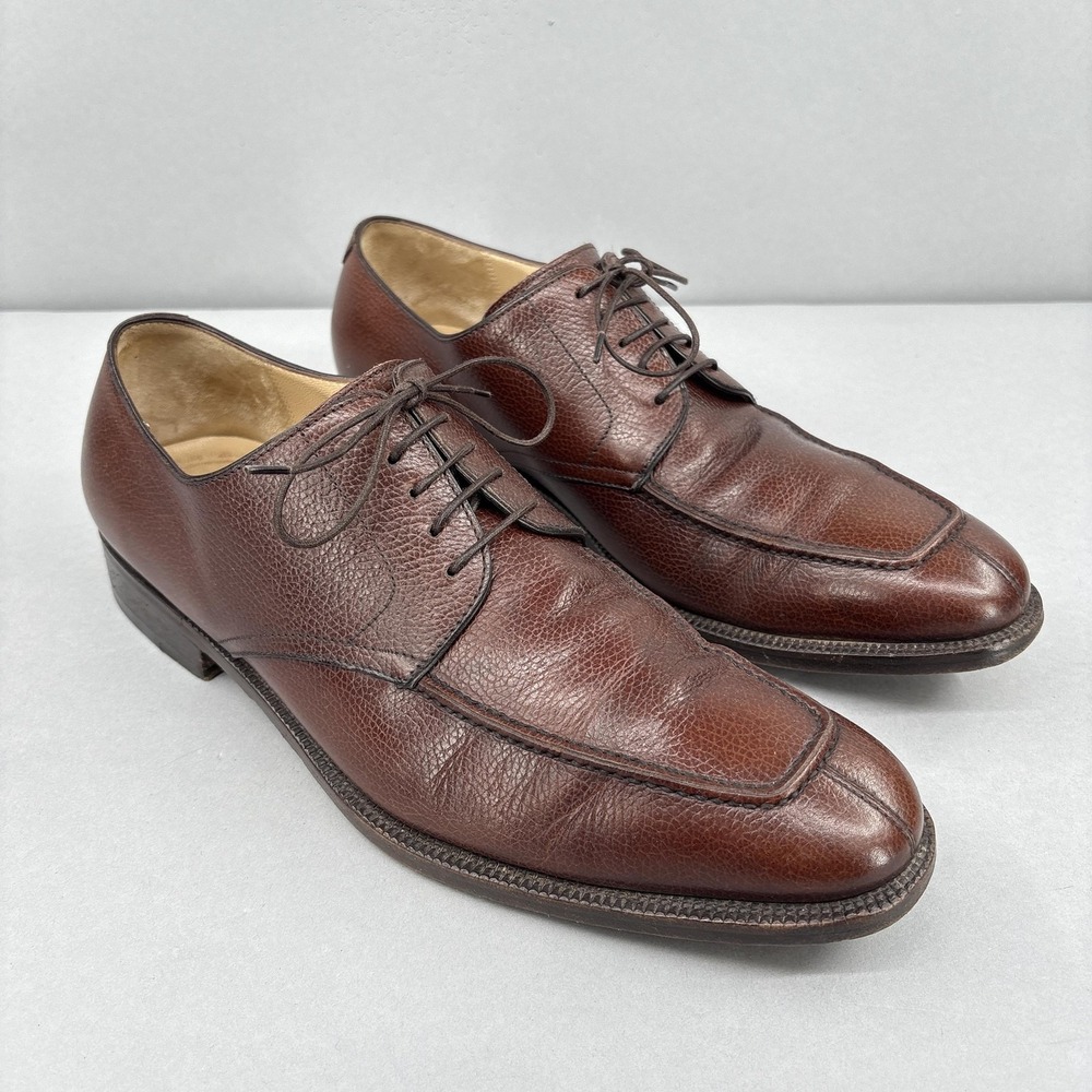 Salvatore Ferragamo Shoes Mens Size 10.5 Brown Lace Up‎ Split Toe Derby Italy